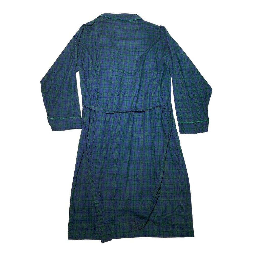 Vintage 1990s 90s Y2K Mall Goth Grunge Valentino Plaid Blue and Green Robe Rare - Picture 6 of 6